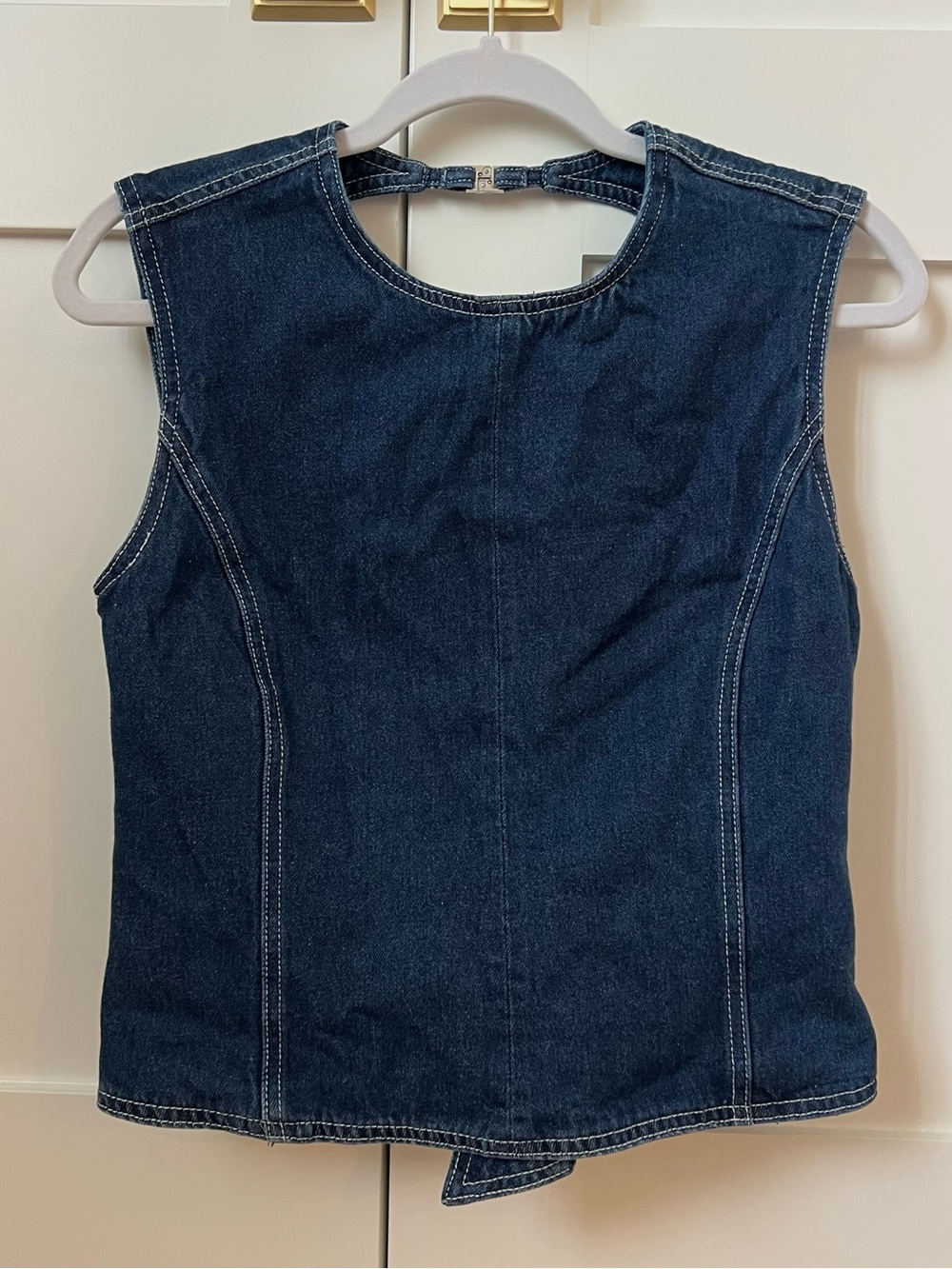Princess Polly Lioness Countryside Top Dark Indigo Denim Sleeveless Top - Picture 3 of 7